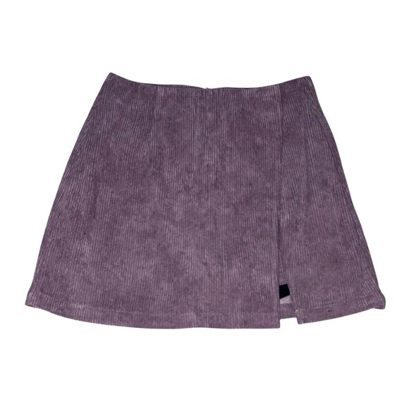 Halara High Waisted Back Zipper Split Hem 2-in-1 Corduroy Casual Skirt Sz XS Bro - Picture 2 of 9